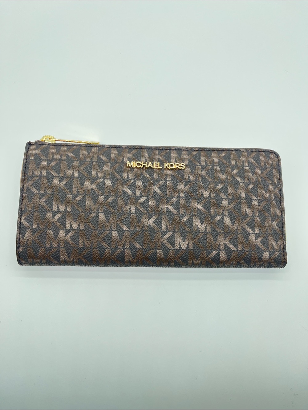 Michael Kors Brown and Gold Signature Continental Wallet